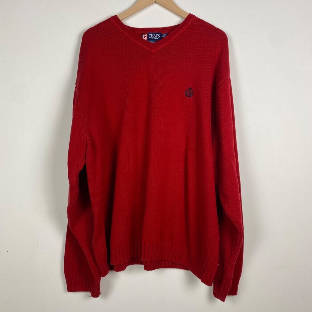 Chaps Mens Nautical Fisherman‎ Sweater Size XXL Preppy Cotton Old Money Crest